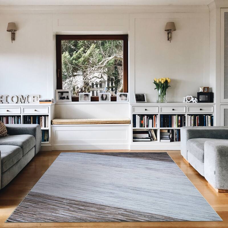 Steppe Flash Brown-Gray Area Rug