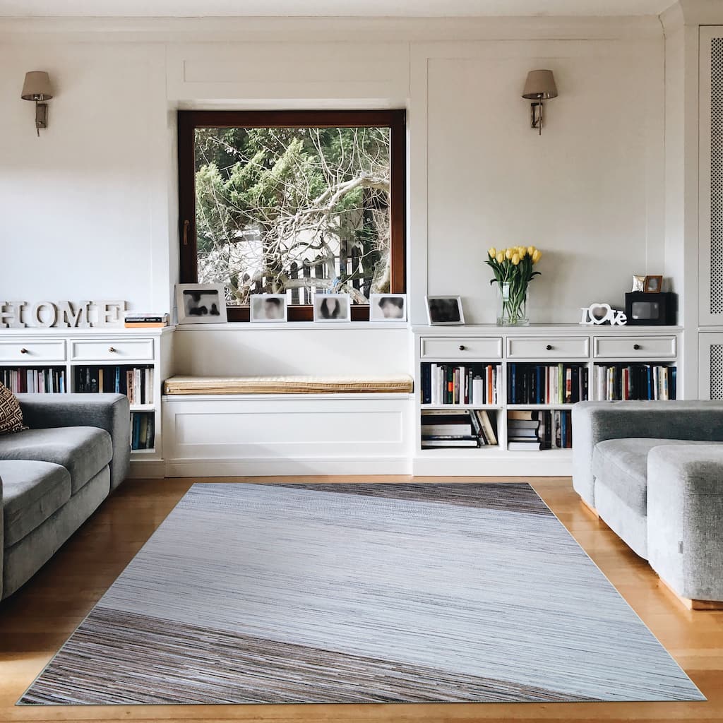 Steppe Flash Brown-Gray Area Rug
