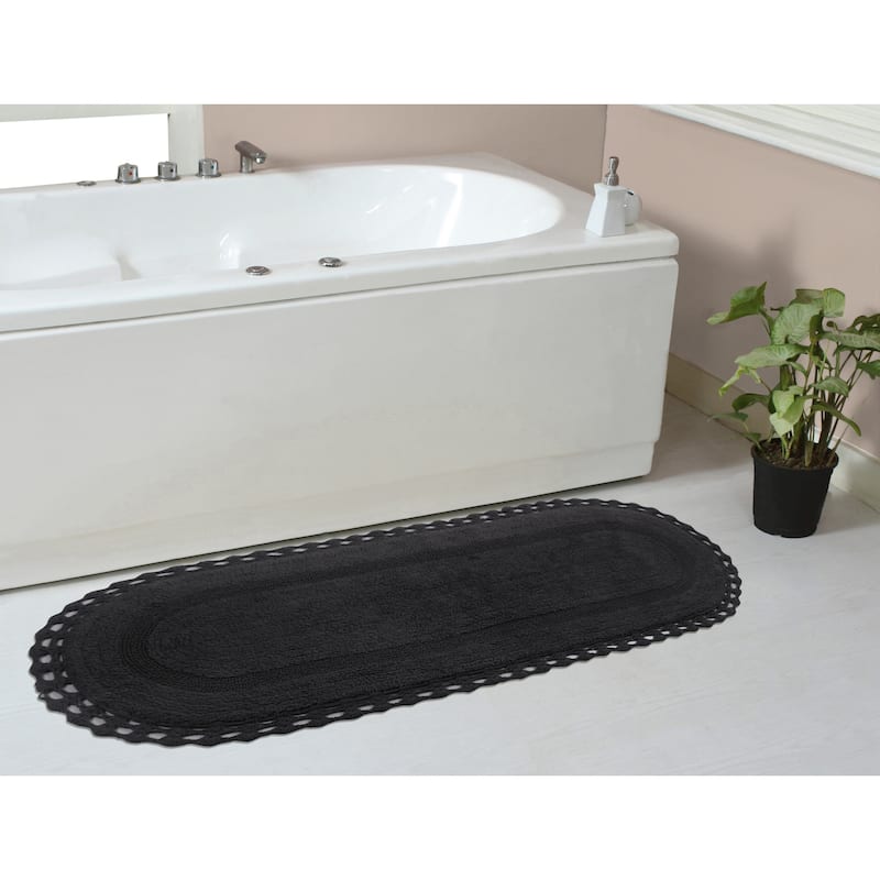 Hampton Contour Rug, Cotton Soft, Water Absorbent, Non Slip U Shape Contour Rug Machine Washable 20"x20" Contour - 21"x54" - Grey
