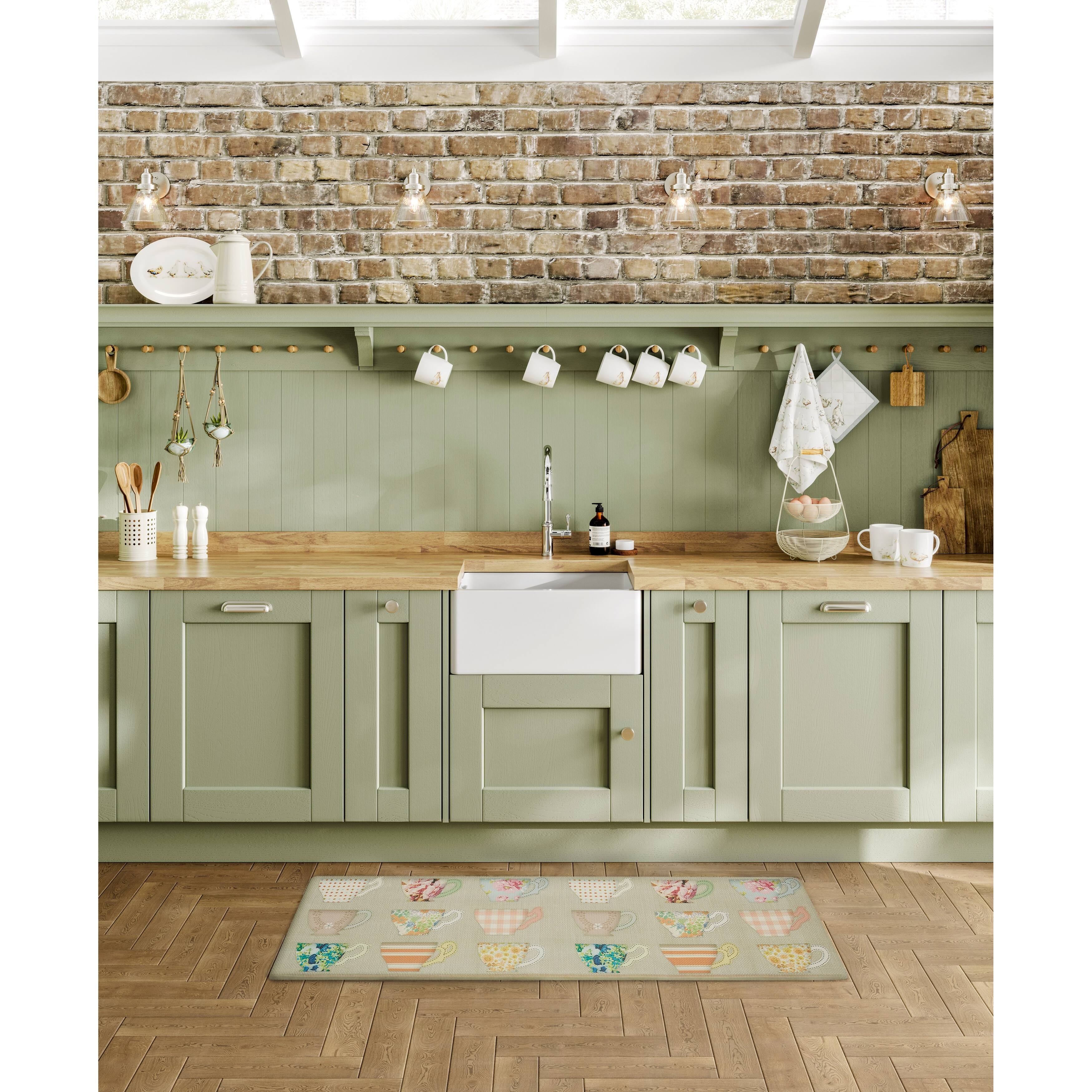 Laura Ashley Wellness Mats Hydrangea Duck Egg Blue/Grey/Brown On Sale Bed Bath & Beyond