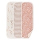 preview thumbnail 1 of 4, Violet Floral Cotton Muslin Baby Burp Cloth Set (3 Pack)