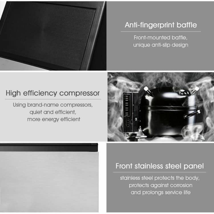 Portable Built-In Stainless Steel Commercial Ice Maker - 17.6" x 15.7" x 31.3"