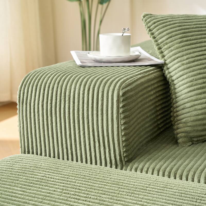 4-Piece L-Shaped Sectional Sofa, Recliner Sofa with Spacious Chaise Lounge Sofa, Sleeper Sofa with Movable Ottoman