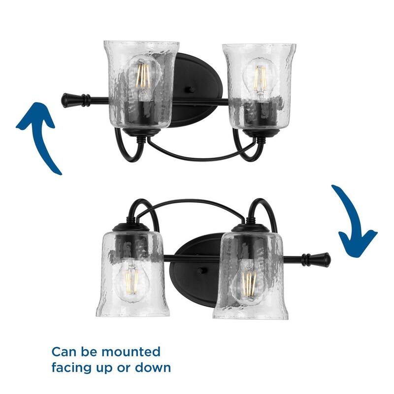 Bowman Collection Black Two-Light Bath - 7.75"H