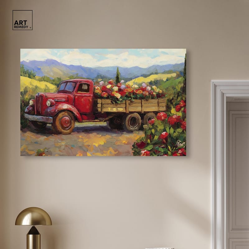 Flowers in Transit II Canvas by Art Remedy, Gallery Wrapped