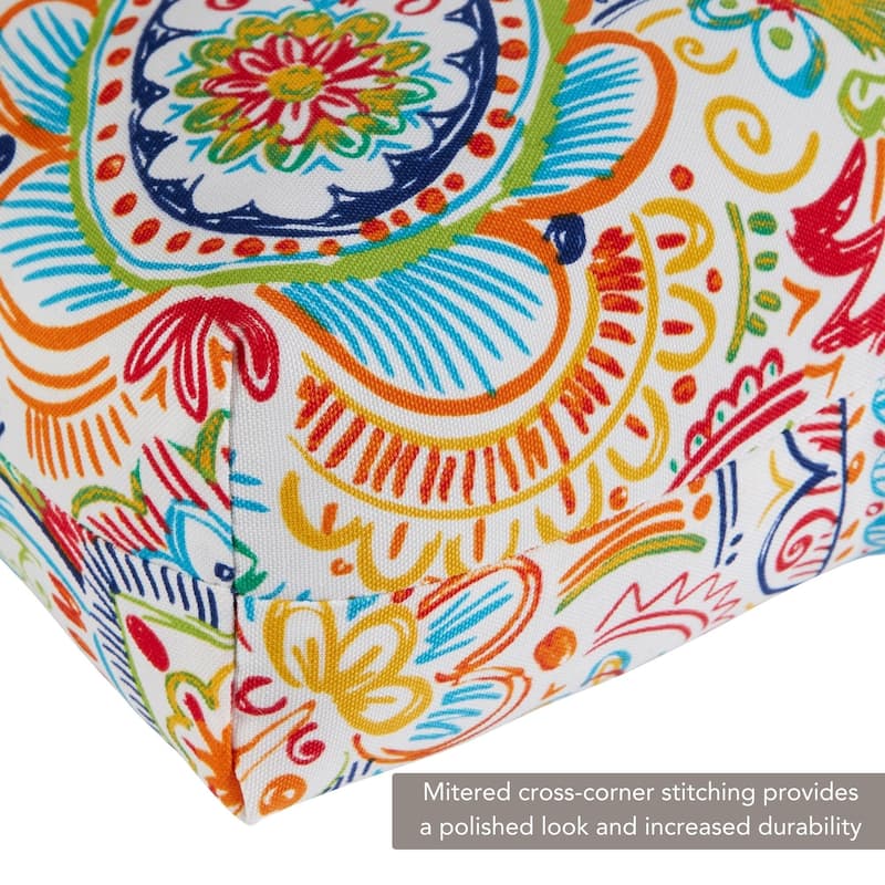 Painted Paisley 21 x 42-inch Outdoor Seat/Back Chair Cushion (Set of 2) (Cushions Only)
