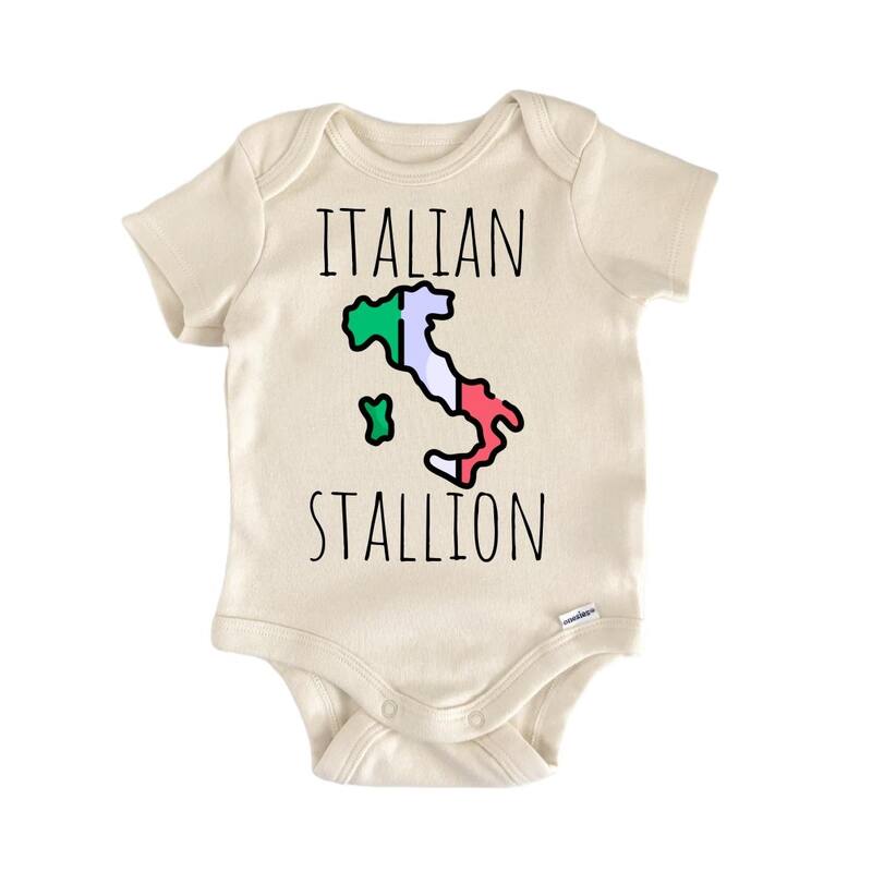 Italian Stallion Italy - Baby Bodysuit - White - Newborn