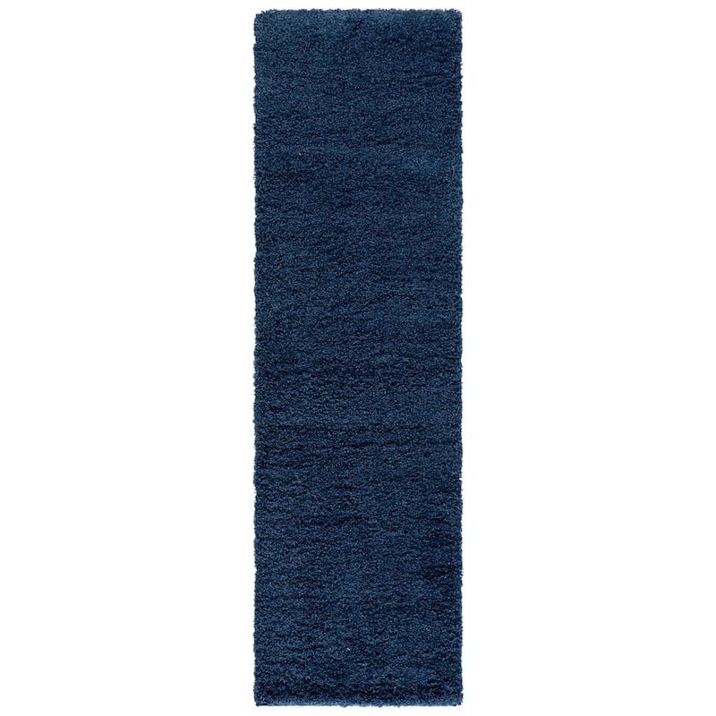 SAFAVIEH Laguna Shag Verdiana Solid Color 2-inch Thick Rug. - 2'3" x 8' Runner - Blue - Runner