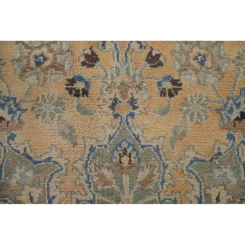 Hand Knotted Oriental 100% Wool Carpet Traditional Floral Oranges & Rust Mashad Area Rug - 10' 10'' X 9' 4''