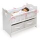 preview thumbnail 5 of 8, Badger Basket Doll Crib with Bedding, Two Baskets, and Free Personalization Kit - White Rose