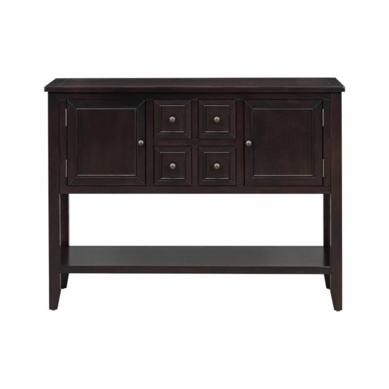 Cambridge Series Ample Storage Vintage Console Table with Four Small Drawers and Bottom Shelf