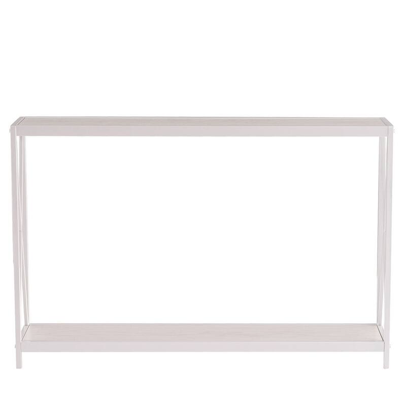 Rustic Oak Console Table with Metal Frame for Entryway Hallway or Behind Sofa - 43.3" x 9" x 29"