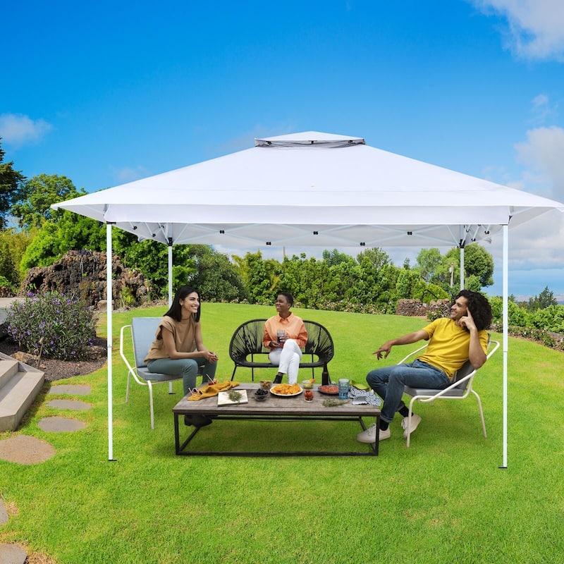 AVAWING 12x12 ft White Pop-up Canopy Tent Easy Setup Party Tent - White