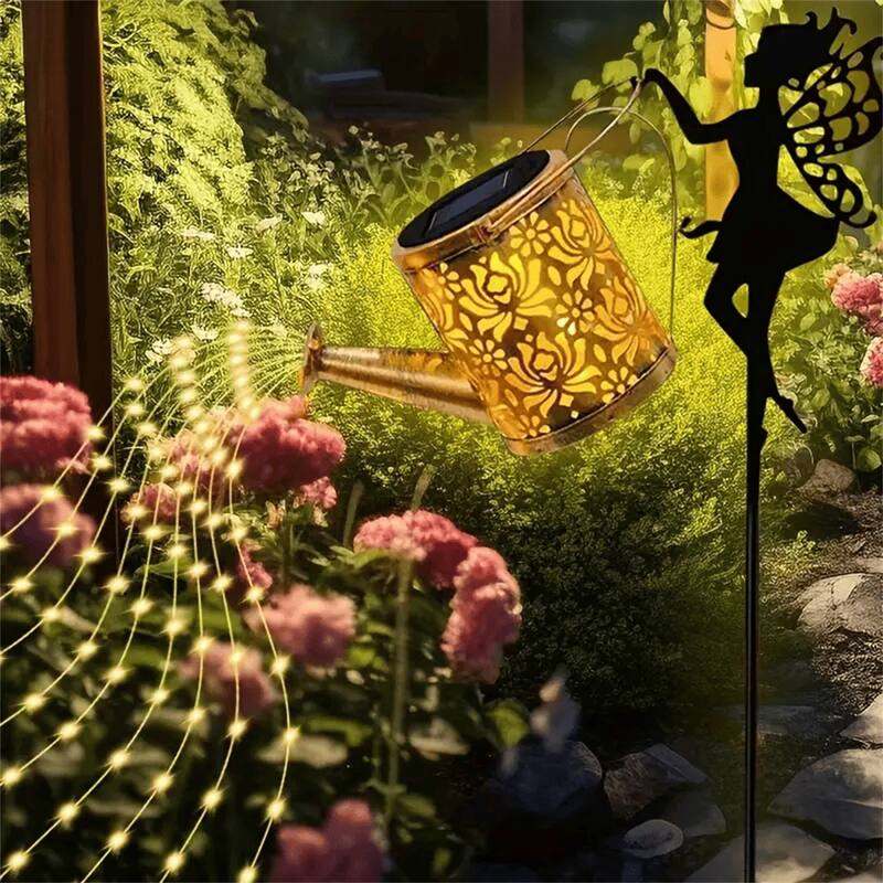 RGB 1 PCS Fairy Garden Decor Light with Solar Watering Can