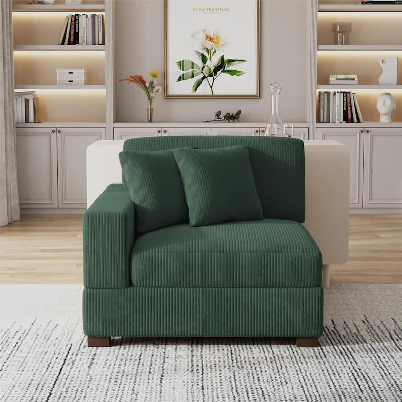 Corduroy Armchair Sofa Corner Chairs With Pillows