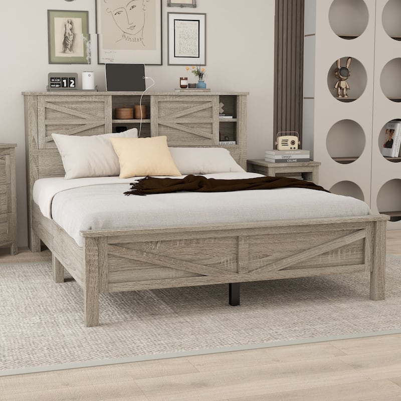 Farmhouse Style Platform Bed