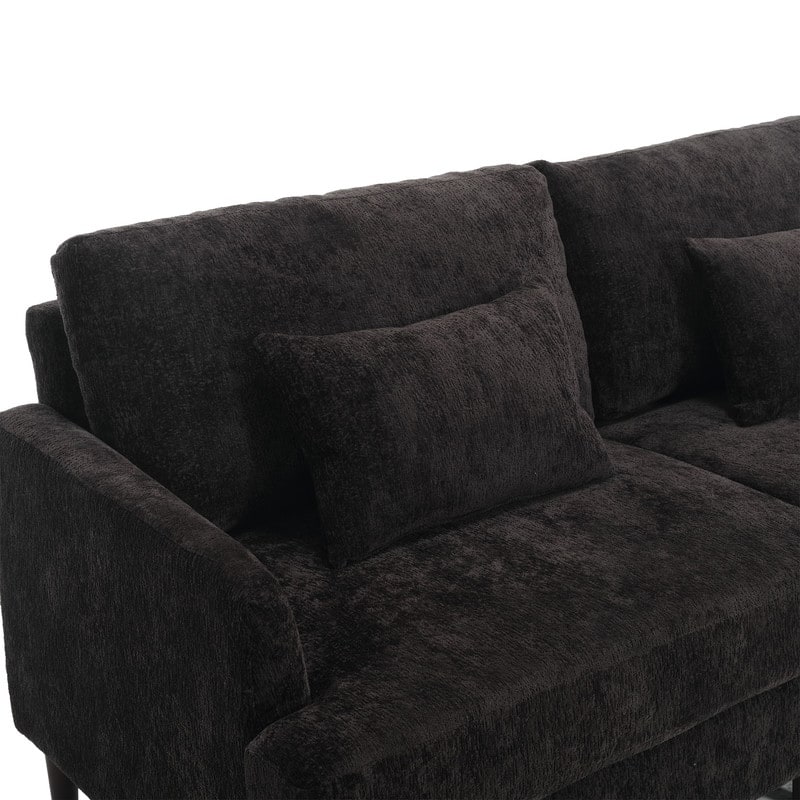 68.9-In Modern Chenille Fabric Loveseat,Living Room Couches with Rubber Wood Legs