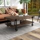preview thumbnail 5 of 31, Hyssop Farmhouse 47-inch Steel 1-Shelf Coffee Table by Furniture of America Dark Walnut