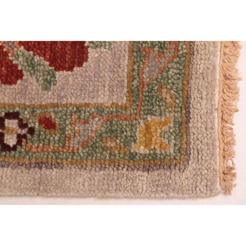 ECARPETGALLERY Hand-knotted Modern Oushak Light Grey Wool Rug - 7'10 x 9'8