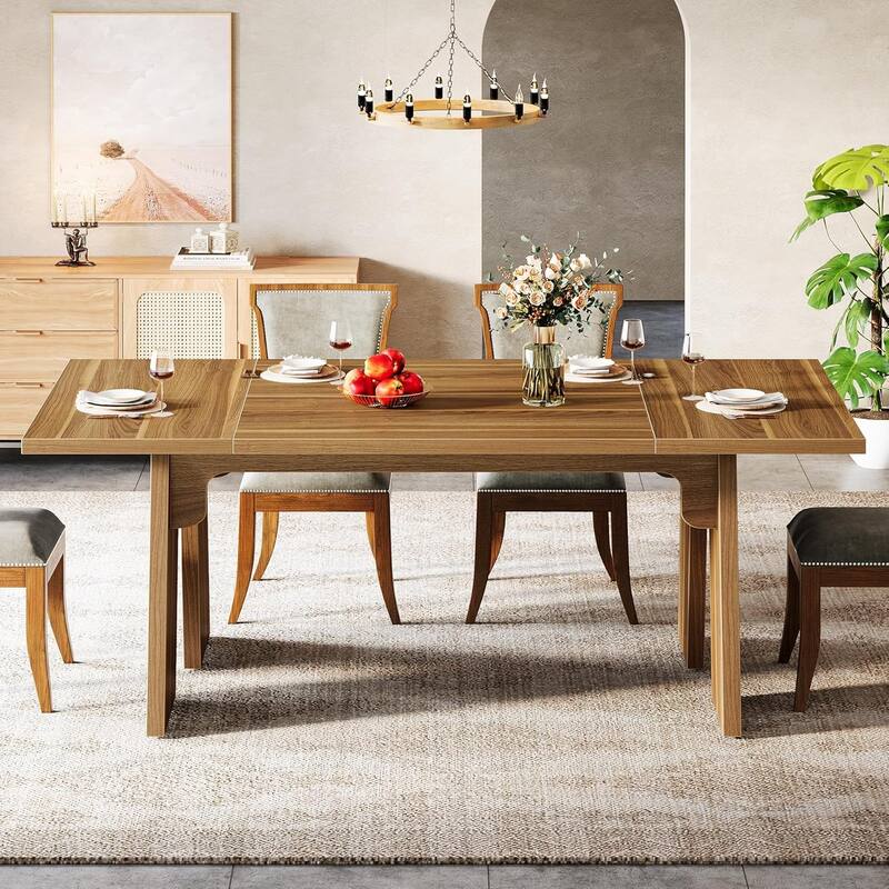 71" Large Farmhouse Dinning Table, Rectangular Dining Table for 6