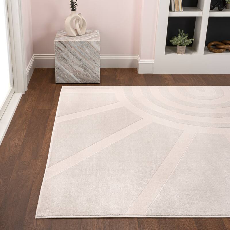 JONATHAN Y Alcina MidCentury Scandinavian Abstract Sun Two-Tone High-Low Area Rug