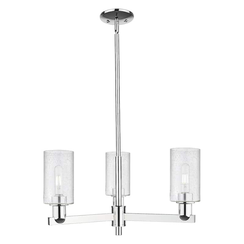 Innovations Lighting Endless Possibilities Arcadia - Clymer - 3 Light 26" Stem Hung Chandelier - Polished Chrome/Seedy