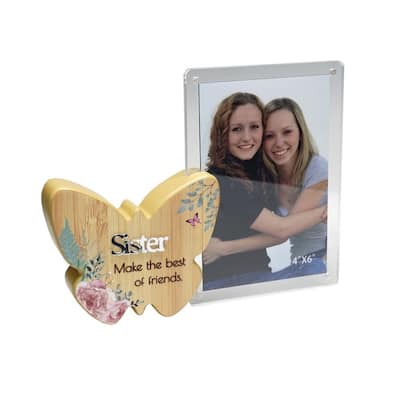 Butterfly With Text And Clear Photo Frame- Sister Photo Frame