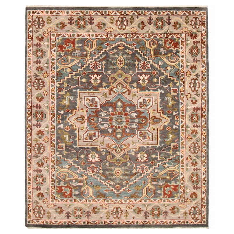 ECARPETGALLERY Hand-knotted Jules Serapi Dark Grey Wool Rug - 8'2 x 9'11 - Dark Grey - 8'2 x 9'11