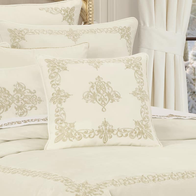 Noelle Winter White 18" Square Decorative Throw Pillow