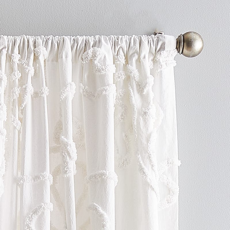 Gates Tufted Chenille Poletop Curtain Panel Pair