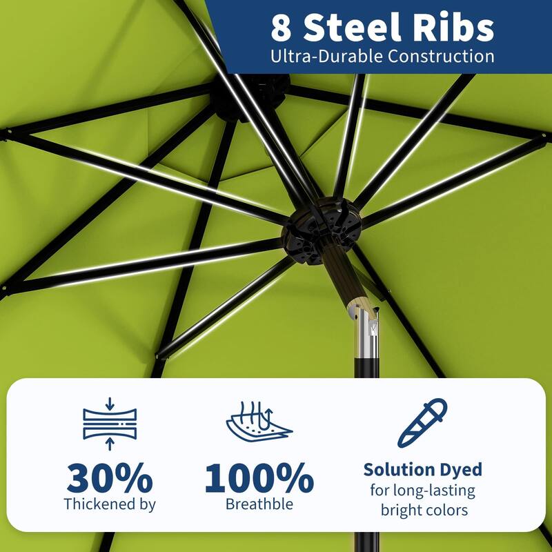 10ft Outdoor Patio Umbrella, with Crank Lift & Push Button Tilt, UV Protection Waterproof