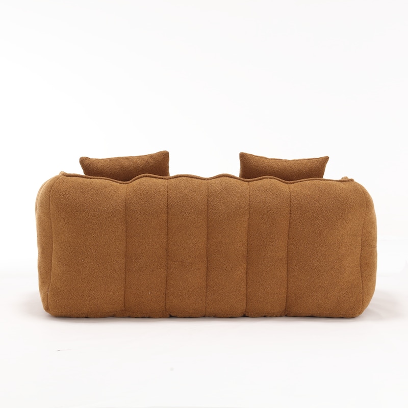 66" Chenille Square Beanbag Chair with High-Resilience Foam Core, Armrests and Handle
