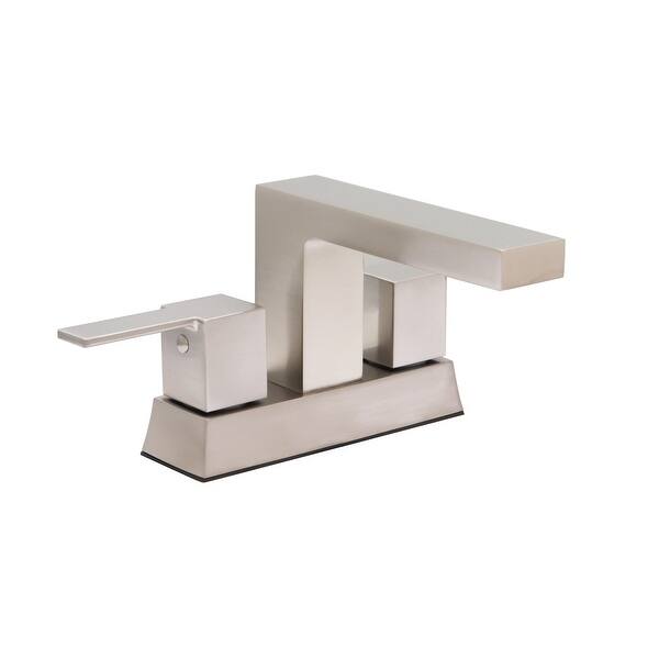 slide 1 of 4, Razo Center Set Bathroom Lavatory Faucet in PVD Satin Nickel - Pop Up Drain Included