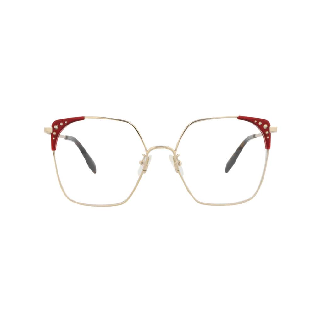 Alexander McQueen Square-Frame Metal Optical Frames
