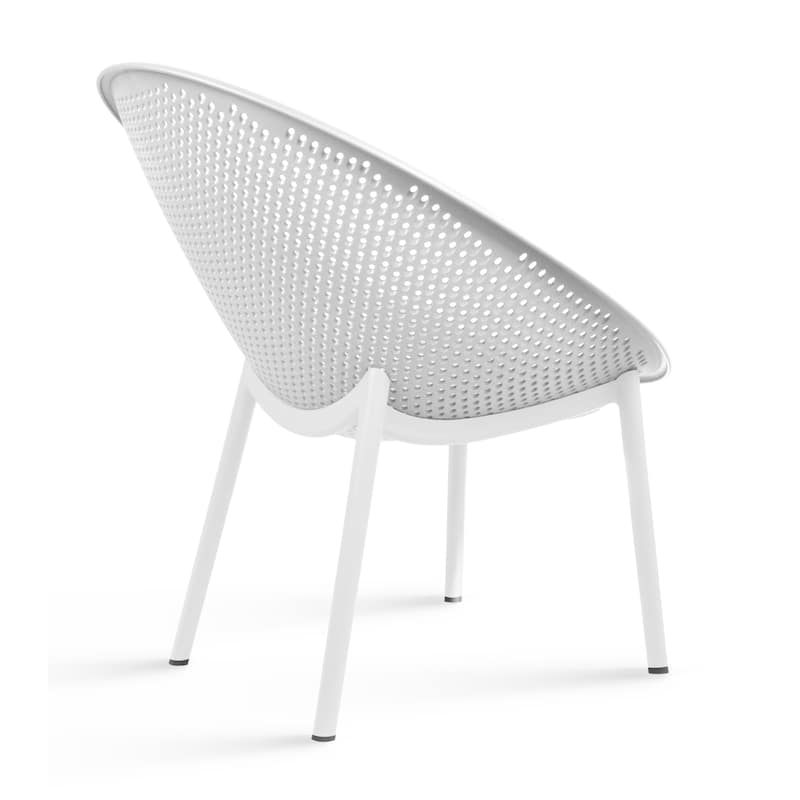 Set of 2 Modern Plastic Lounge Chair Plastic Legs with Polka Dots Spot Breathable for Patio Indoor Outdoor Use