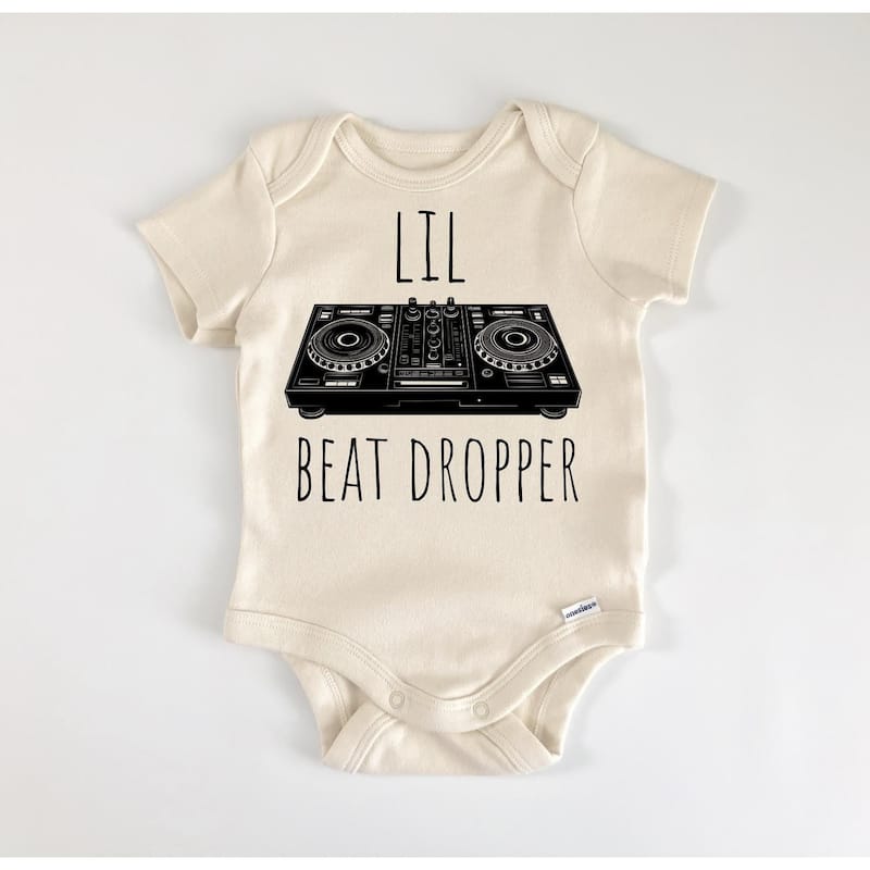 Dj Disc Jockey - Baby Boy Girl Clothes Infant Bodysuit Funny Cute Newborn - Natural - 0-3M