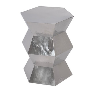 Renzo 16 in. W Stainless Steel Modern End Table