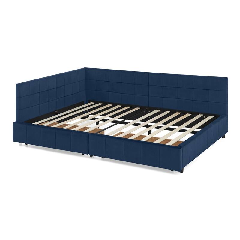 Bedroom Storage Upholstered Tufted DayBed With 2-Drawers