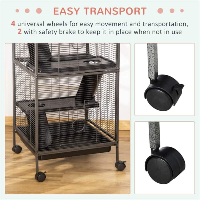 Multi-Tier Pet Cage for Ferrets, Chinchillas, and Sugar Gliders - 20.5"L x 20.5"W x 44.75"H