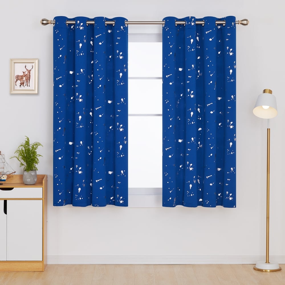 Deconovo Silver Spot 52 Width Curtain Panel Pair (2 Panel)
