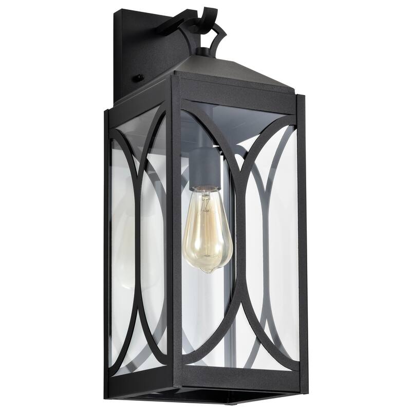 Oaklyn 1 Light Large Wall Lantern Matte Black with Clear Glass