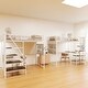 preview thumbnail 23 of 31, Metal Bunk Bed With Desk and LED Lights,Twin Size