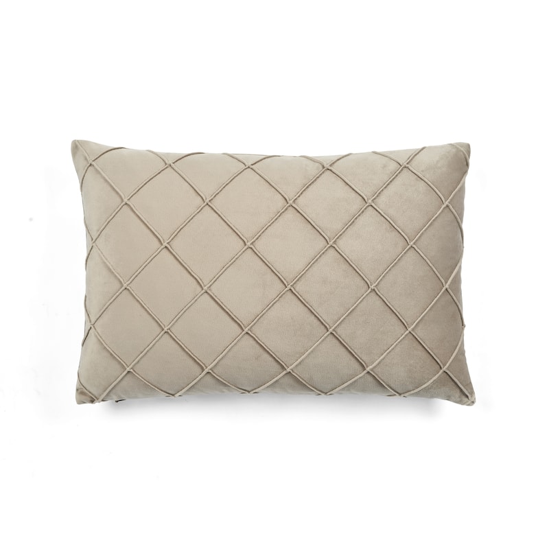 Lush Decor Velvet Diamond Pintuck Decorative Pillow Cover