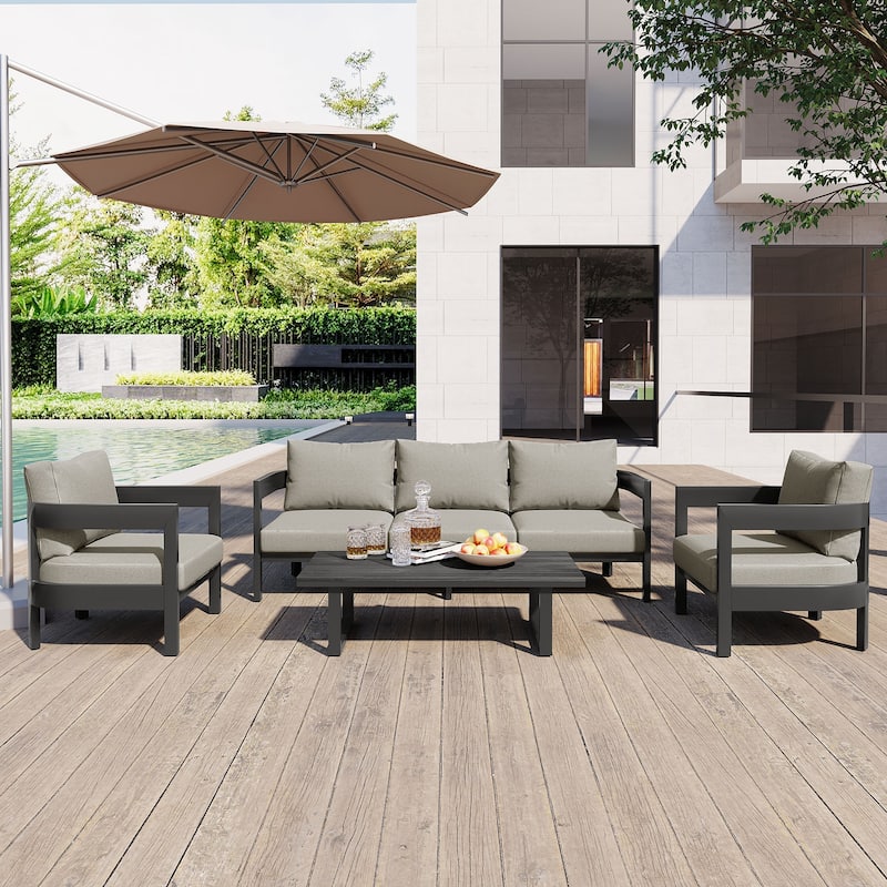 High-Quality Outdoor Seating Set with Thick Cushions