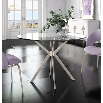 Modrest Dallas Modern Brushed Stainless Steel Dining Table