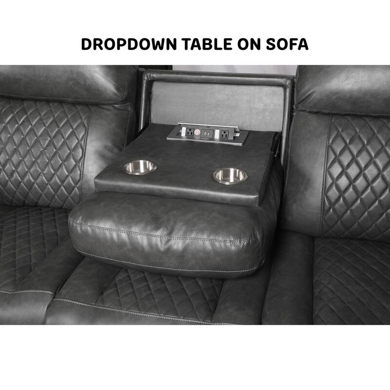 Contemporary Living Room Faux Leather Upholstered Sofa