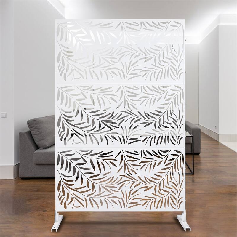Outdoor & Indoor Freestanding Privacy Screen Privacy Screen 76"H×48"W - White