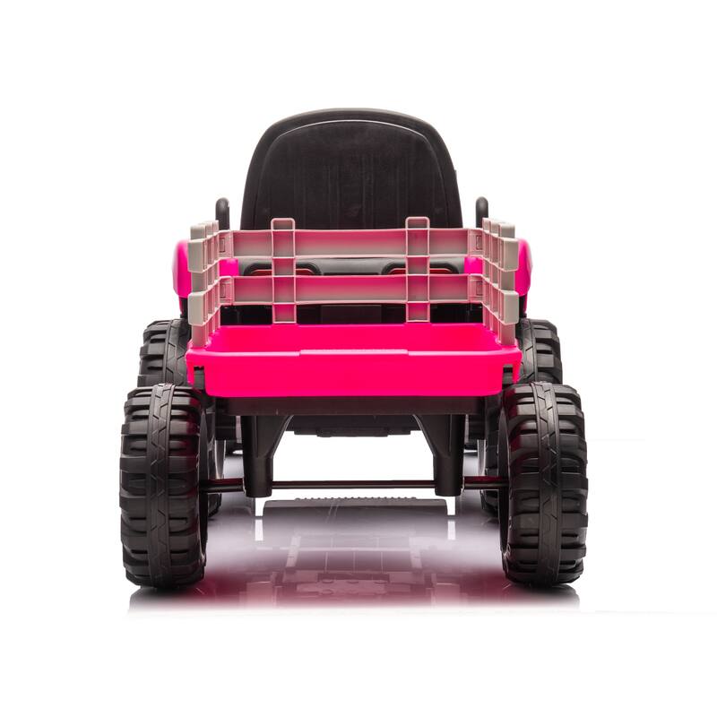 Ride on Tractor,Trailer,24VBattery Powered Electric Toy,200w*2motor 1.86-4.97MPH,Remote Control,3 speed adjustable,LED,safe belt