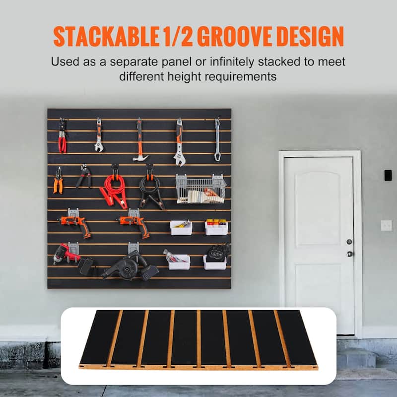 Slatwall Panels, Black Garage Wall Panels, Heavy Duty Garage Wall Organizer Panels Display for Retail Store, Garage Wall