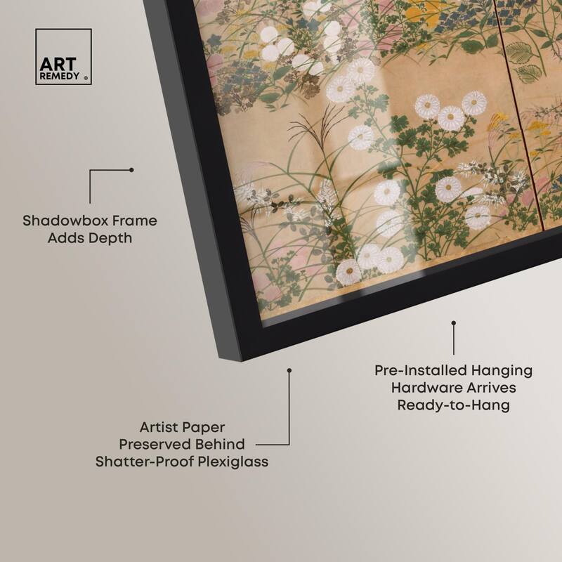 Flowering Plants in Autumn Shadowbox by Art Remedy